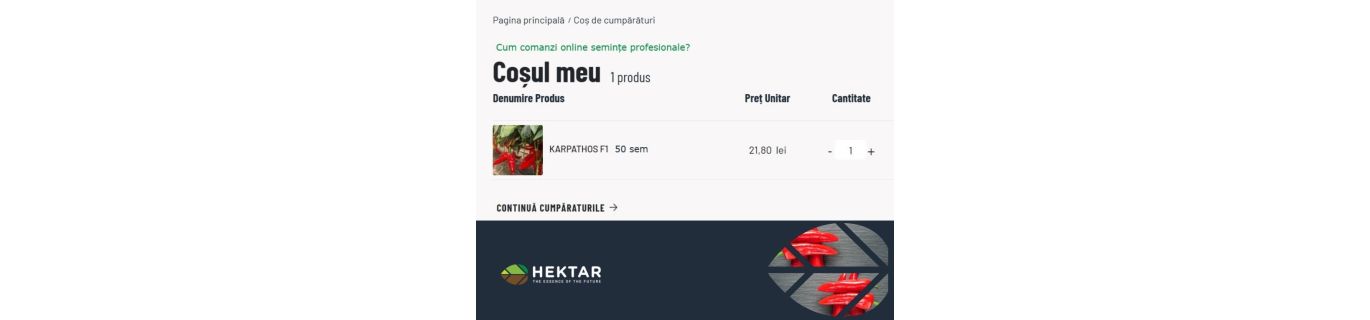 Cum plasezi o comandă online pe webshopul Hektar?